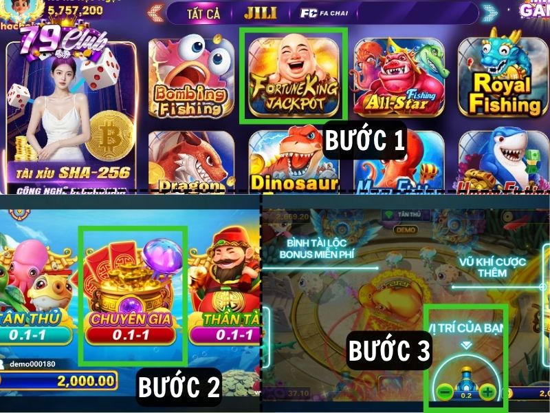 huong dan cac buoc vao choi ban ca than tai